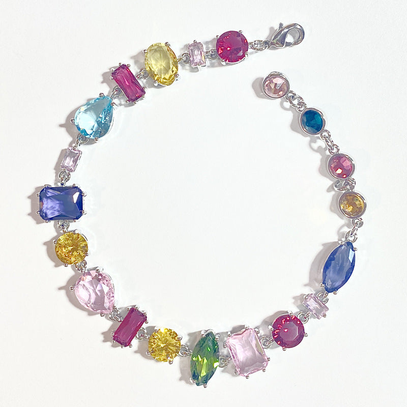 Candy Mosaic Crystal Charm Bracelet