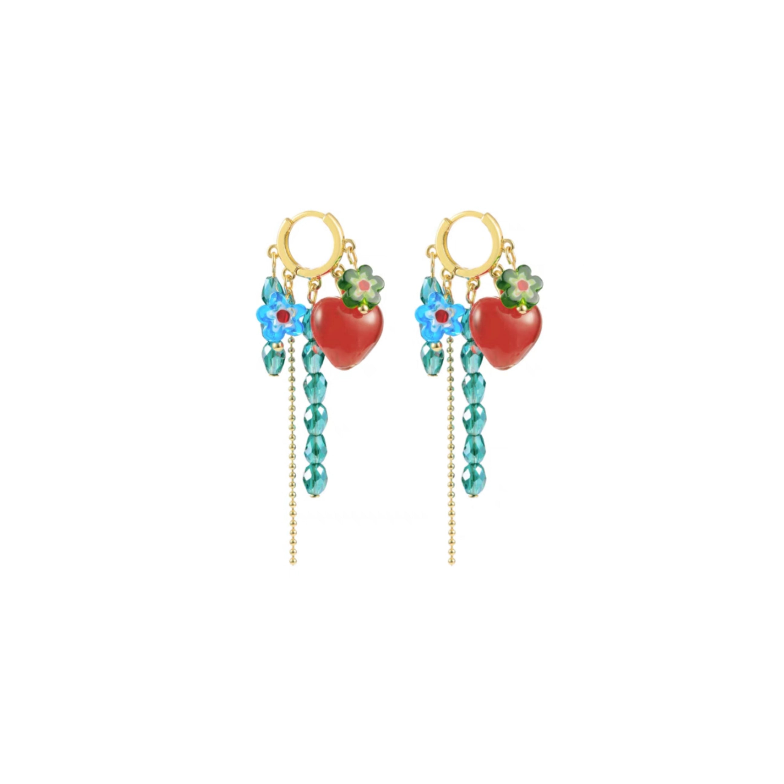 Handmade Heart Beaded Earrings