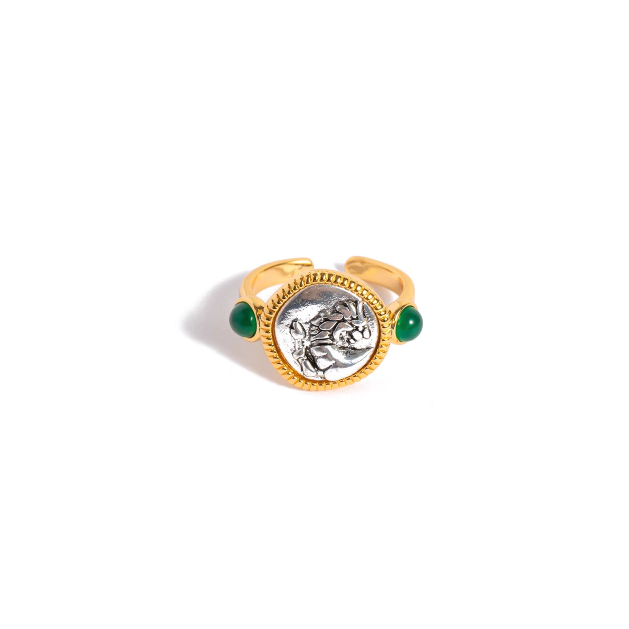 18K Gold Coin-Style Open Ring