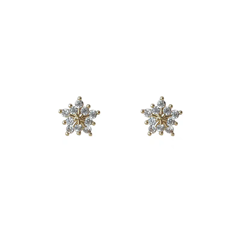 Sparkling Snowflake Stud Earrings - Christmas Edition