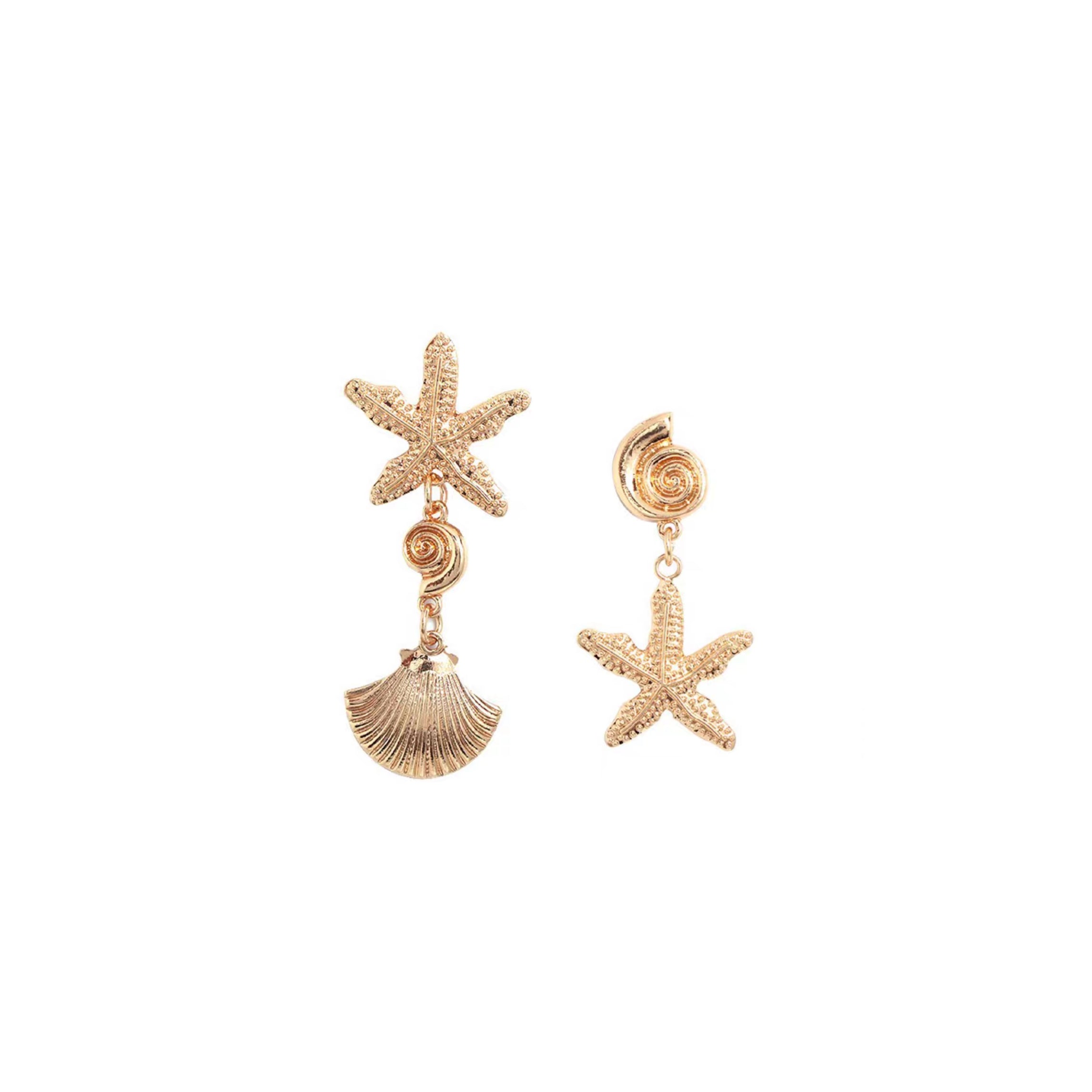 Summer Soirée Starfish and Shell Earrings - Christmas Edition