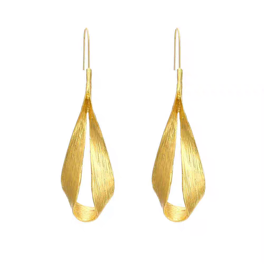 Golden Glimmer Leaf Drop Earrings - Christmas Exclusive
