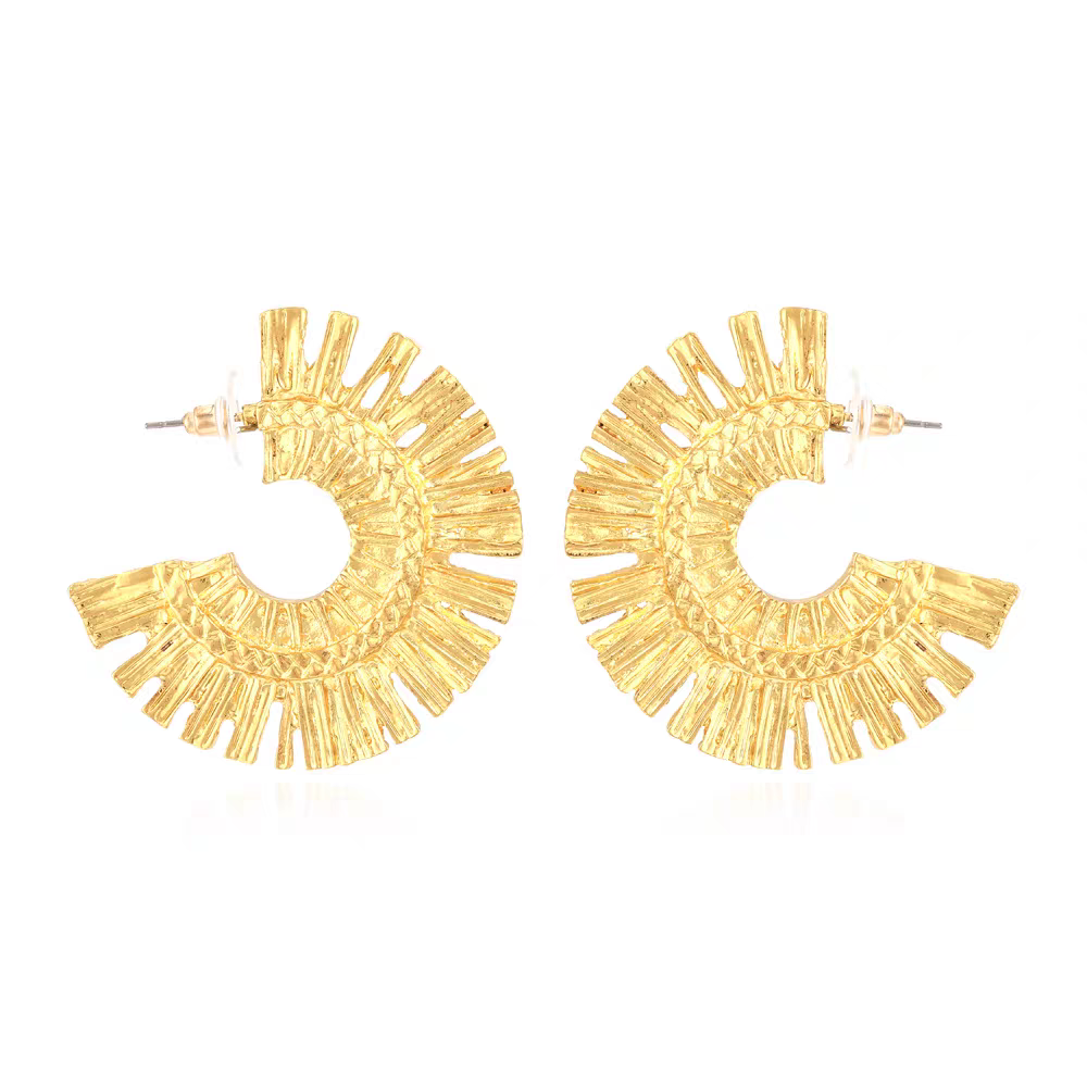 Golden Sunburst Stud Earrings - Christmas Edition