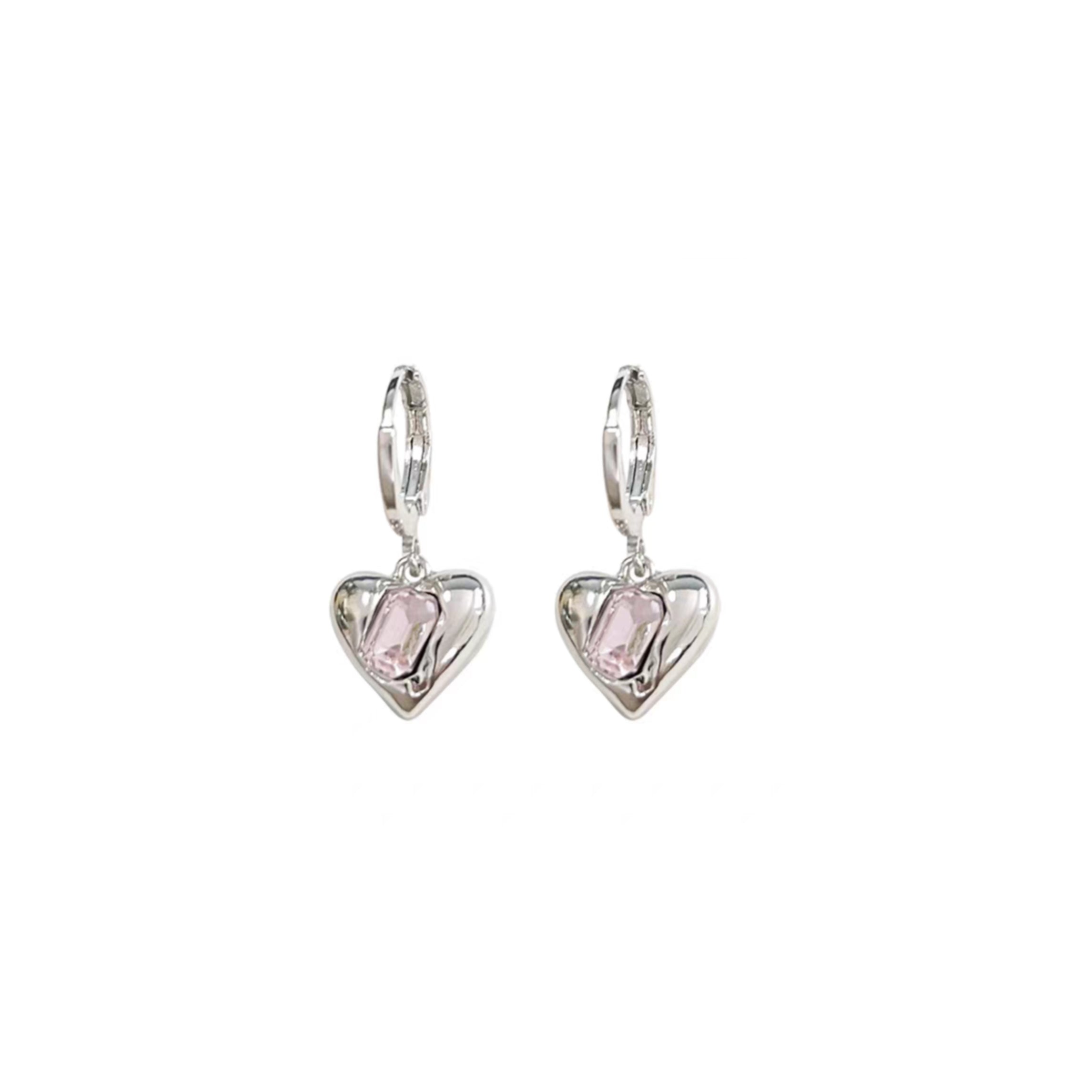 Silver Sweetheart Drop Earrings