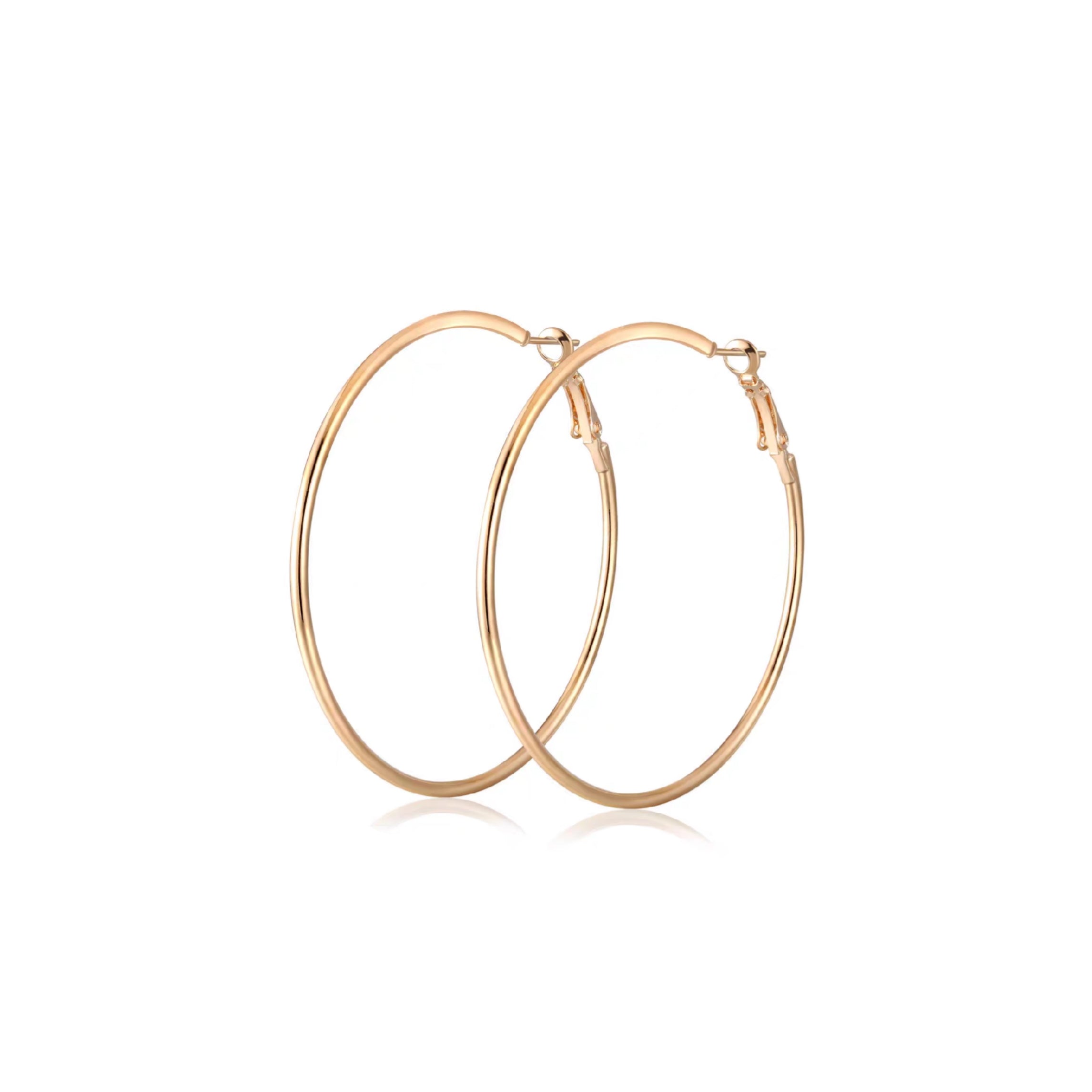 8cm Classic Gold Essence Hoop Earrings