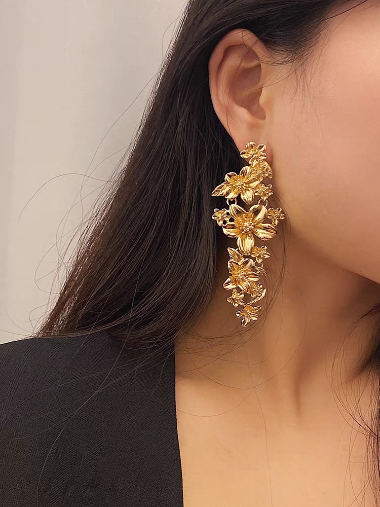 Golden Floret Cascade Earrings
