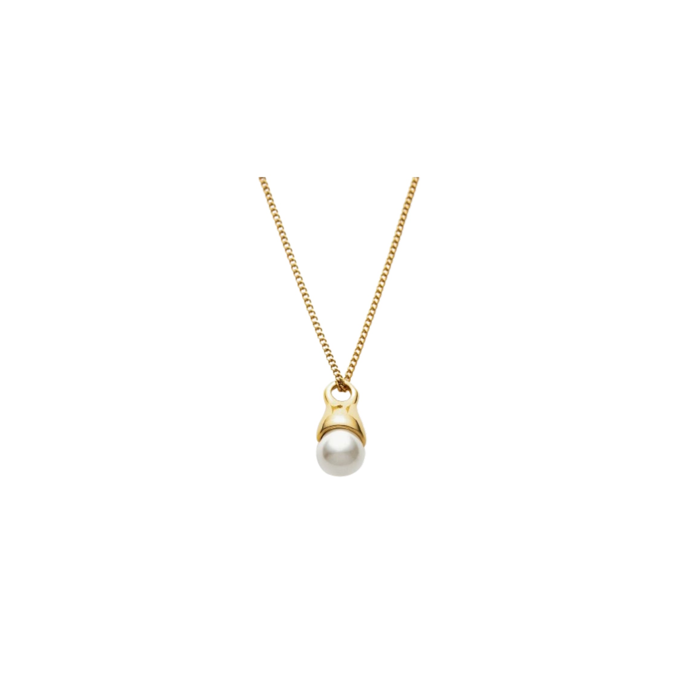 18K Gold Natural Pearl Pendant Necklace