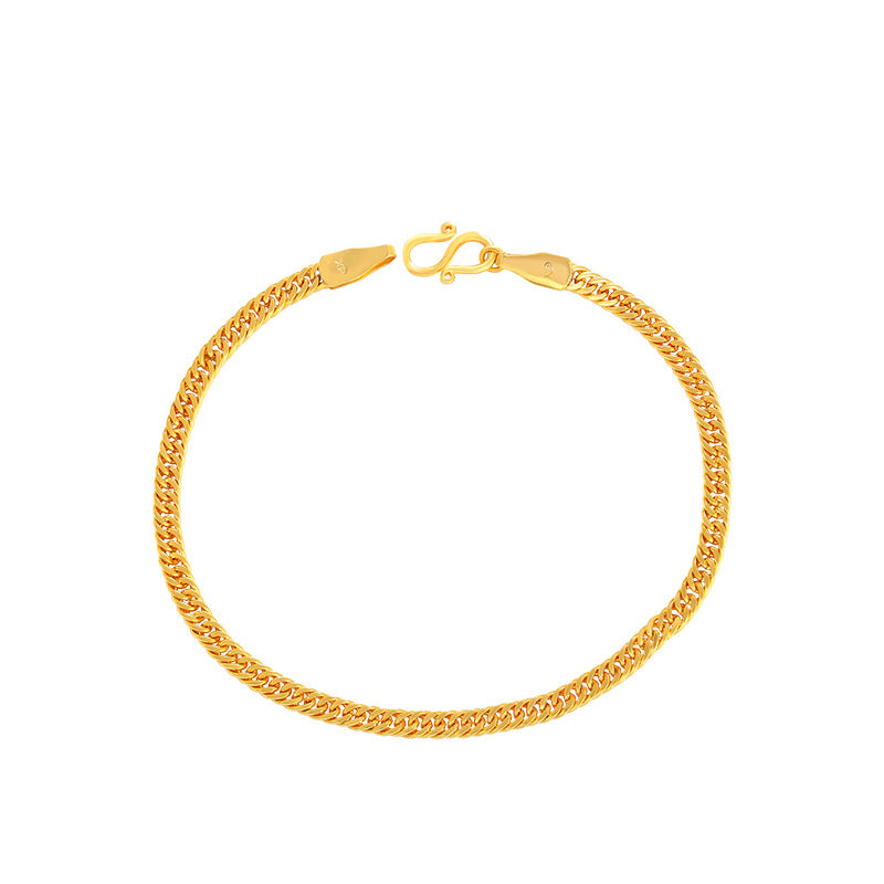 Golden Finesse 18K Herringbone Bracelet