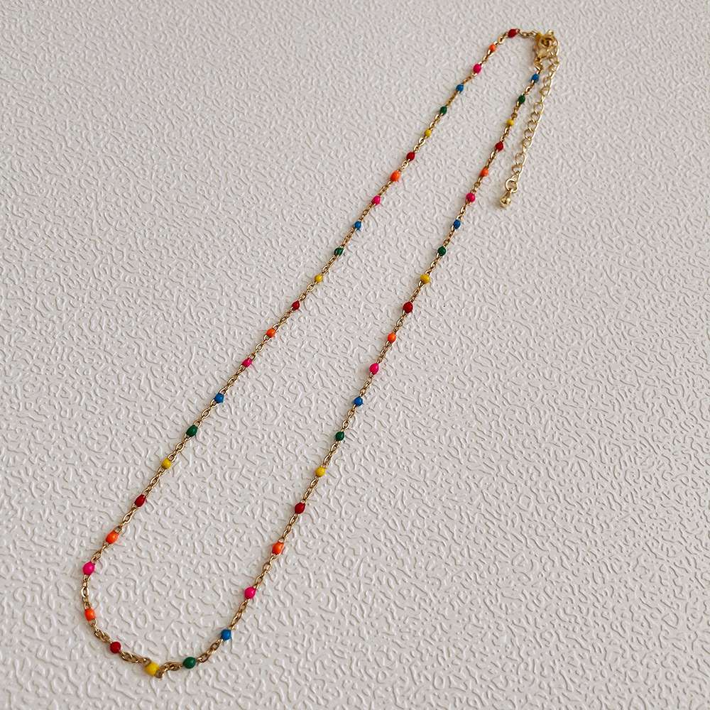 Colorful Drop Wax Necklace